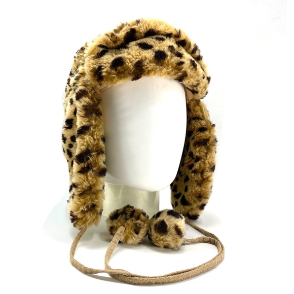 Nine West Accessories - Cheetah Print Faux Fur Fleece Lined Trapper Hat